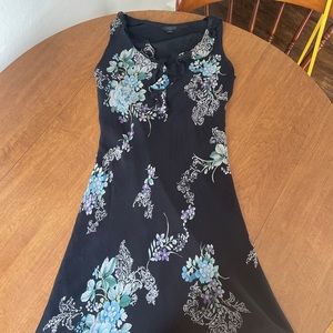 Lapis black floral dress